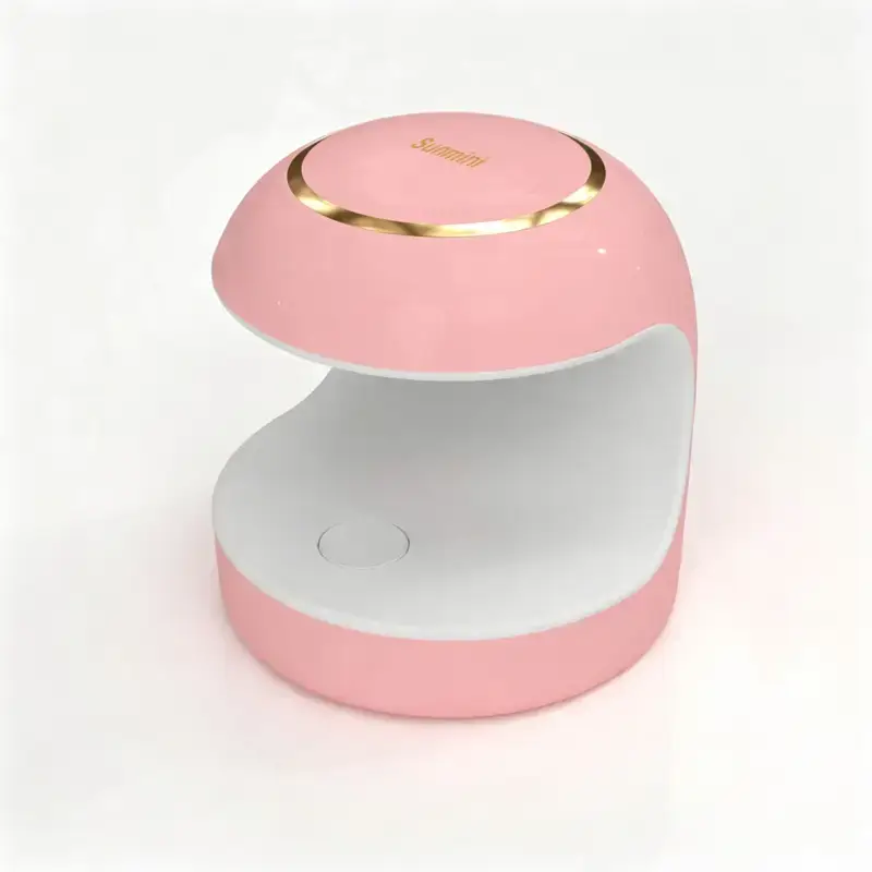 Pink UV LED nail lamp with open curing chamber 2